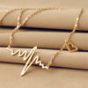 Wave Heart Necklace Romantic Love Electrocardiogram Pulse Charm