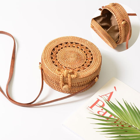 2019 Square Round Straw Bag Handbags Women Summer Rattan Bag Handmade Woven Beach