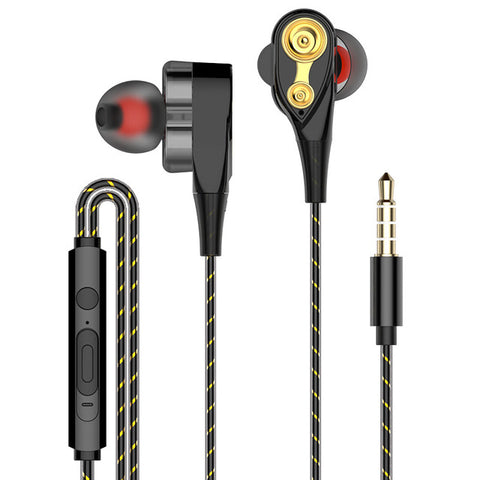 Dual Drive Stereo Wired Earphone In-ear Headset Earbuds Bass Earphones For IPhone Samsung